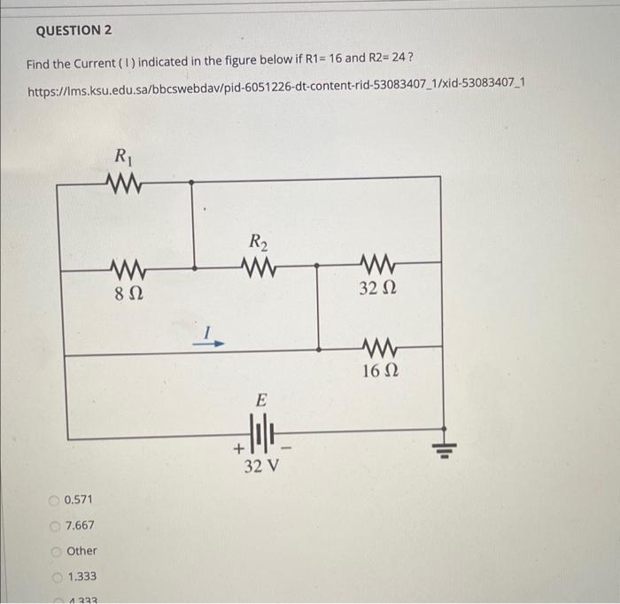 Solved Find the Current (1) indicated in the figure below if | Chegg.com