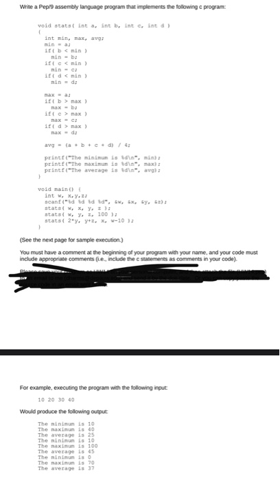 Solved Write a Pep/9 assembly language program that | Chegg.com