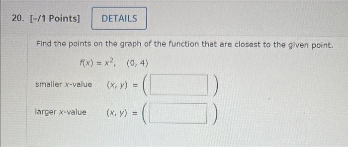 Solved Find the point on the graph of the function that is | Chegg.com