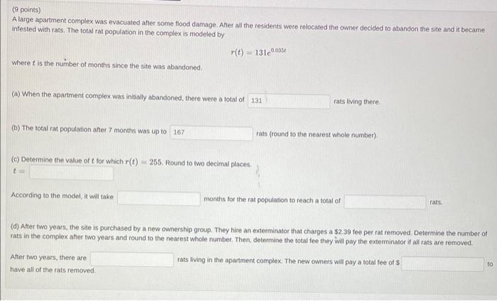Solved (9 points) A large apartment complex was evacuated | Chegg.com