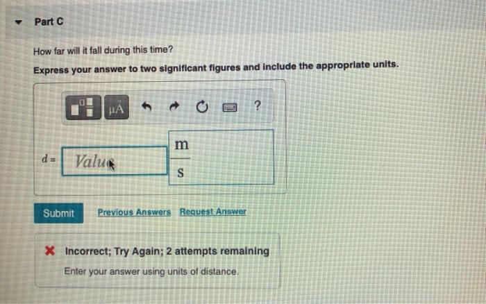 Solved Part A What is the instantaneous velocity of a freely | Chegg.com
