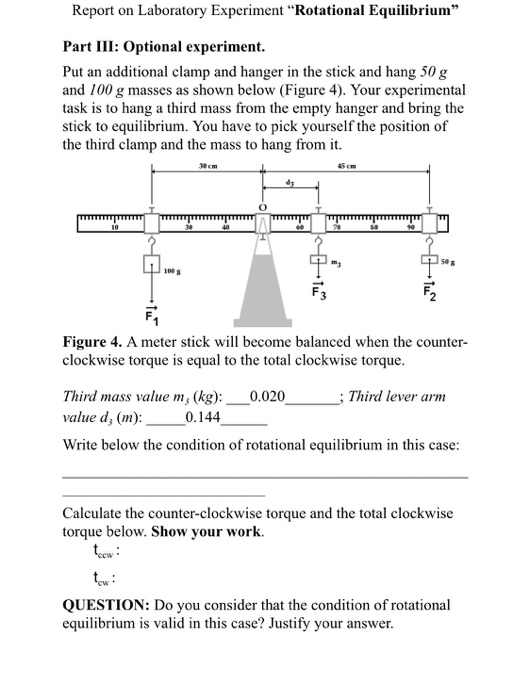 Report On Laboratory Experiment “Rotational | Chegg.com