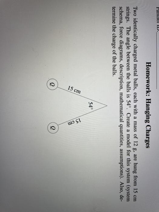 Solved Parle ID. Homework: Hanging Charges Two Identically | Chegg.com