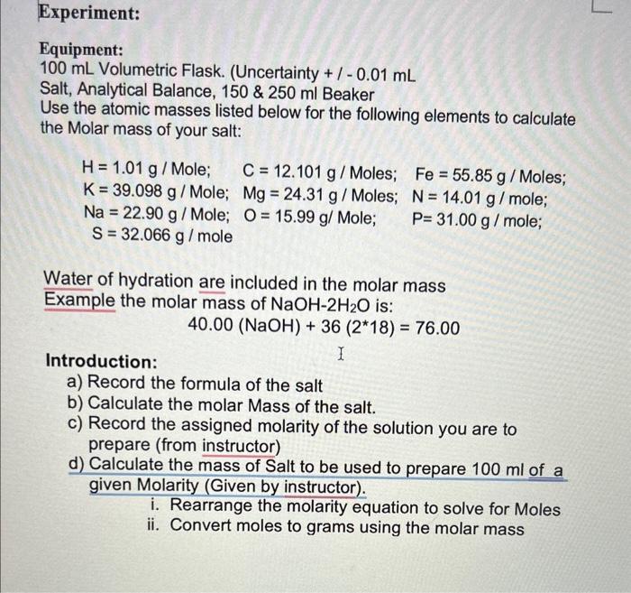 Part 2A Calculate the Molality of the solution based | Chegg.com