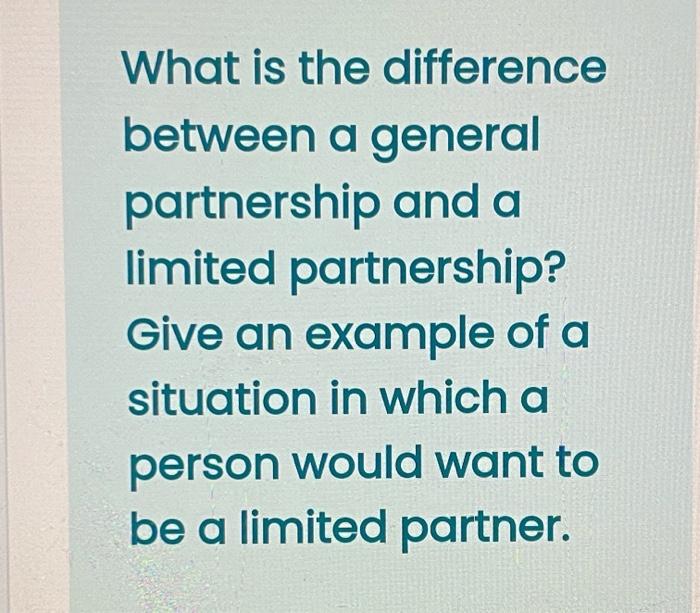 limited partnership examples