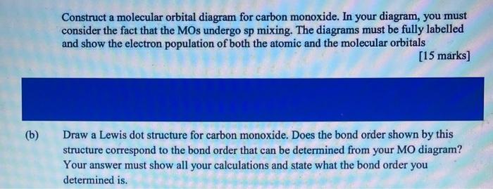 Solved Construct a molecular orbital diagram for carbon | Chegg.com
