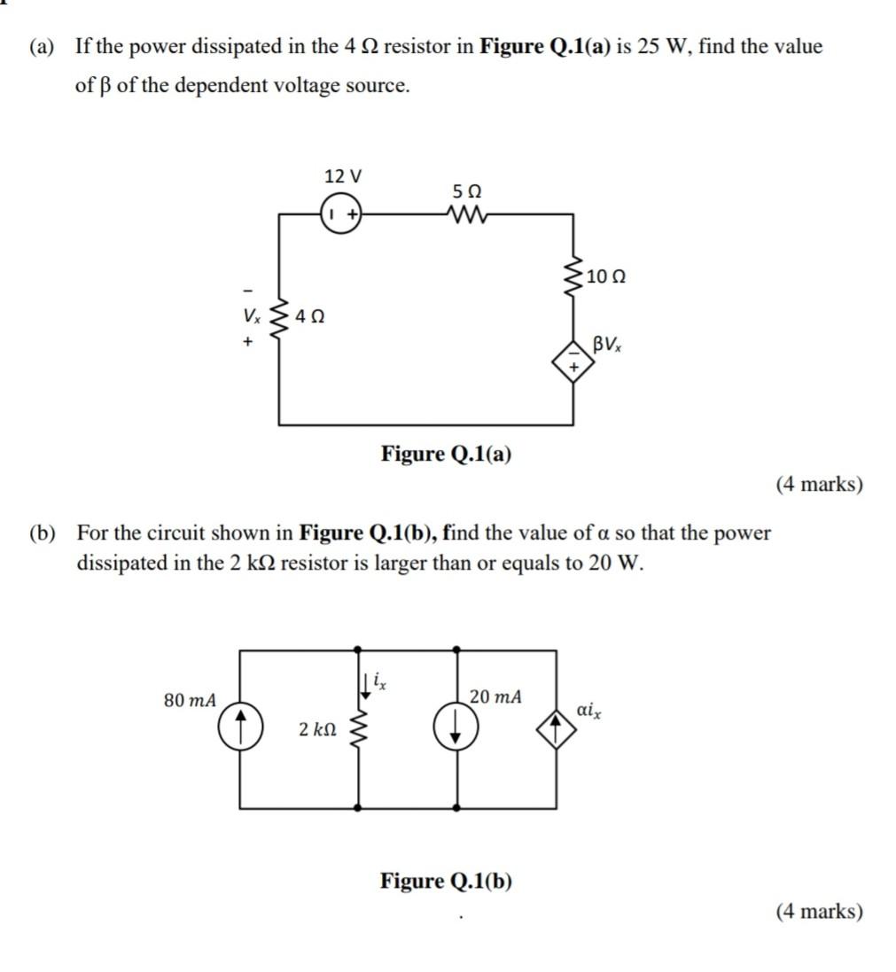 Solved A If The Power Dissipated In The 4 12 Resistor I Chegg Com