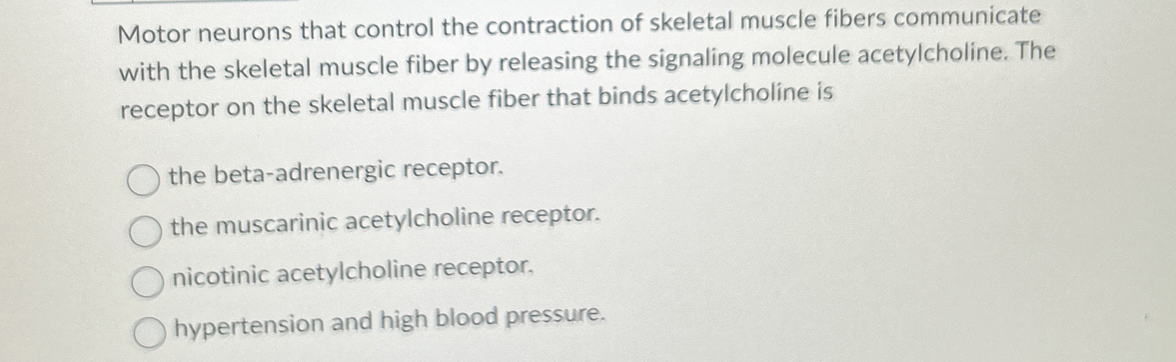 Solved Motor neurons that control the contraction of | Chegg.com
