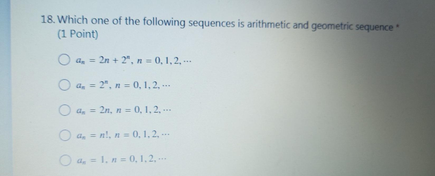 Solved 18. Which one of the following sequences is | Chegg.com