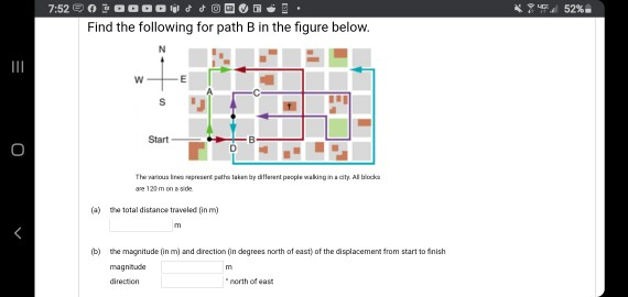 Solved 7:52 O 52%. Find the following for path B in the | Chegg.com