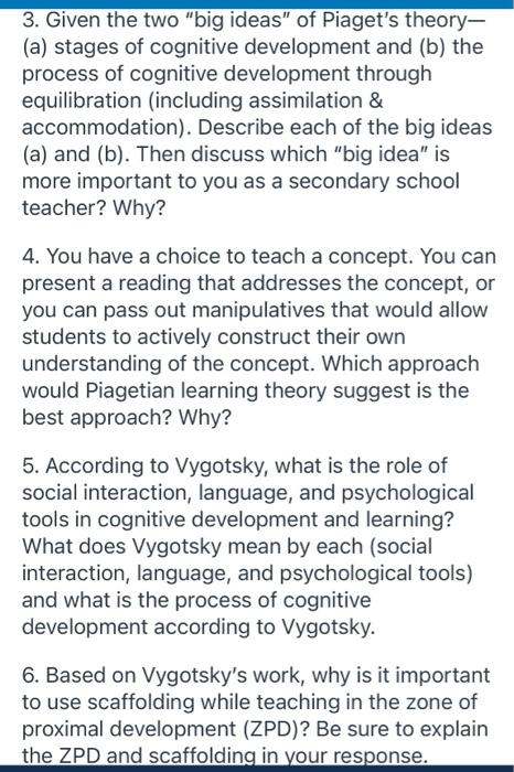 Importance of piaget's online stages of cognitive development