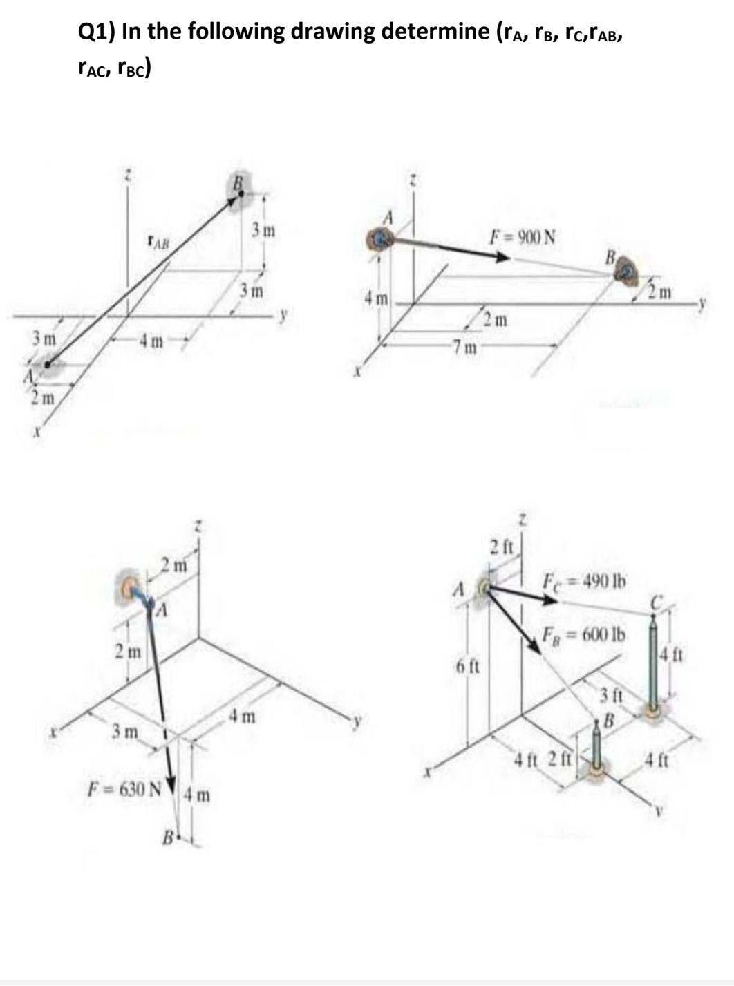 Solved Q1) In the following drawing determine (rA,rB,rC,rAB, | Chegg.com