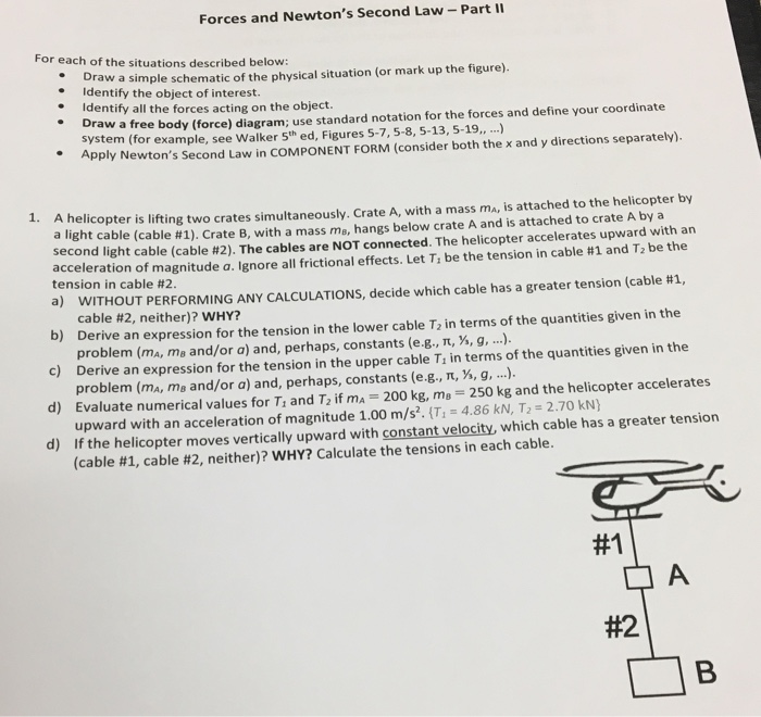 Solved: Forces And Newton's Second Law - Part II For Each | Chegg.com