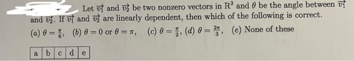 Solved Let u and ube two nonzero vectors in R and O be the | Chegg.com