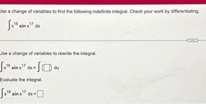 Solved Use A Change Of Variables To Find The Following | Chegg.com