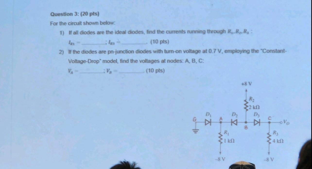 Solved Question Pts For The Circuit Shown Below If Chegg Com