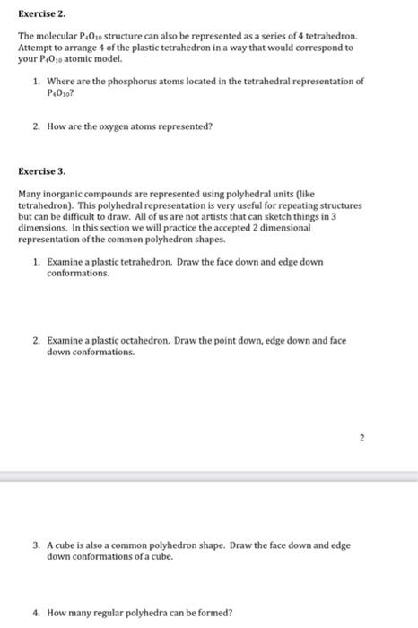 Solved Exercise 2. The molecular P.O structure can also be | Chegg.com