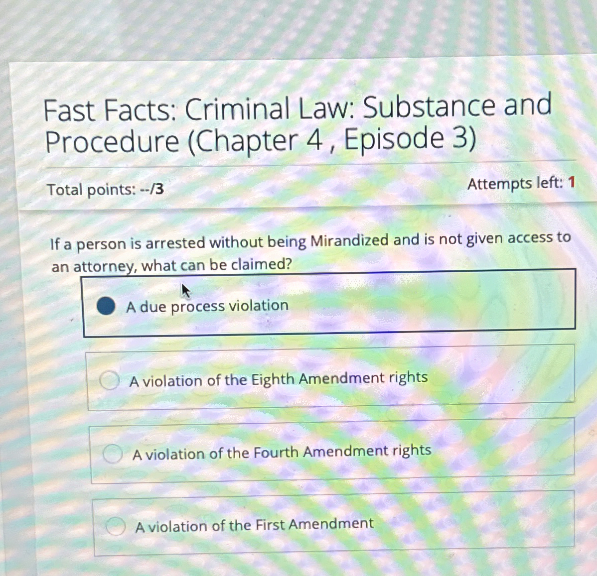 Solved Fast Facts: Criminal Law: Substance and Procedure | Chegg.com