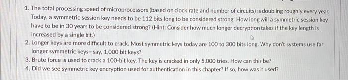 Solved 1. The total processing speed of microprocessors | Chegg.com