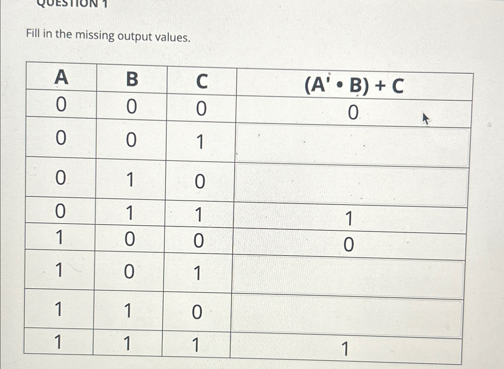 Solved Fill in the missing output | Chegg.com