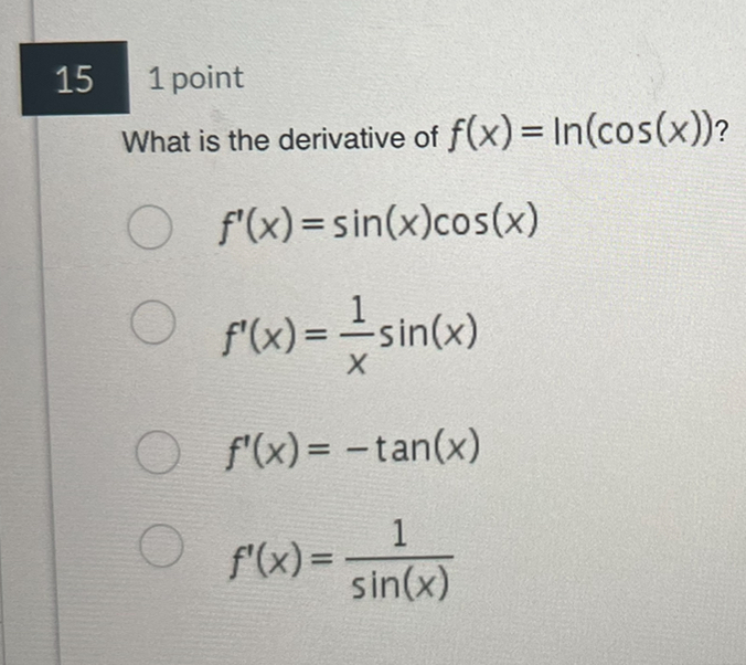 Solved 1 ﻿pointwhat Is The Derivative Of 