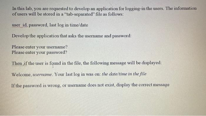 Solved In this lab, you are requested to develop an | Chegg.com