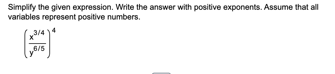 Solved Simplify the given expression. Write the answer with | Chegg.com