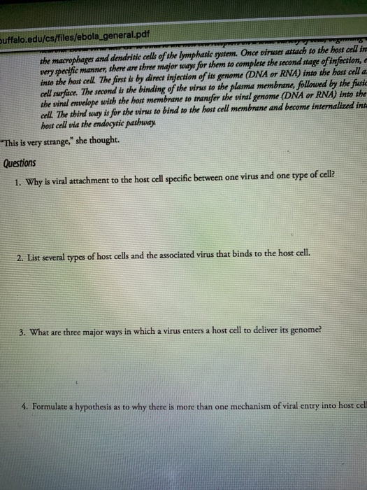 Label the five major steps used by ebola virus to infect cells image