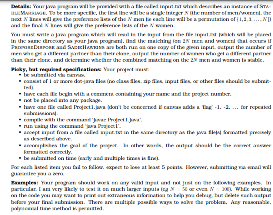 Solved CODE MUST BE IN JAVADetails: Your java program will | Chegg.com