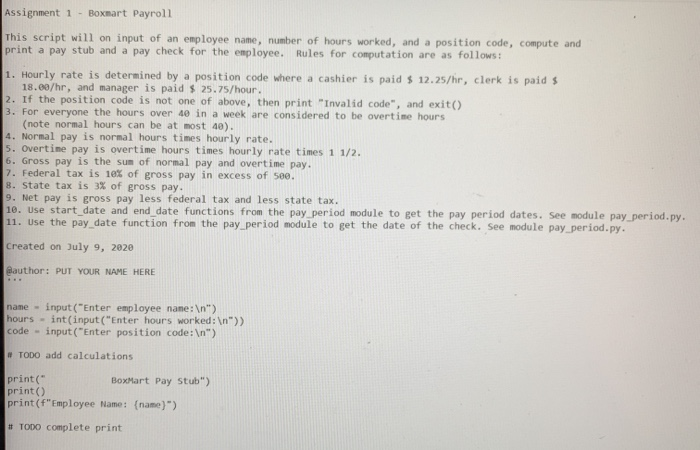 exploring python functions: assignment 3 on payment... Solved please perform this assignment using python 3 and the | Chegg.com