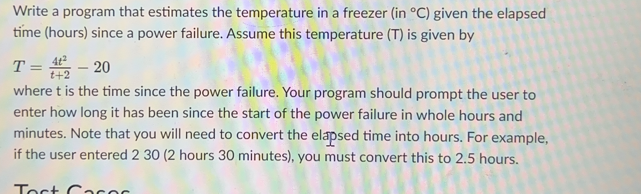 Solved Write a program that estimates the temperature in a | Chegg.com