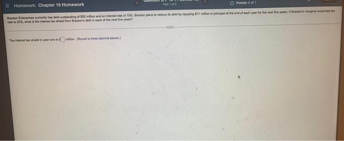 Solved Homework: Chapter 16 Homework Part 1 of O Points: 0 | Chegg.com