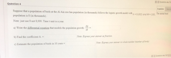 Solved 6 points Question of 1 Question 4 Suppose that a | Chegg.com