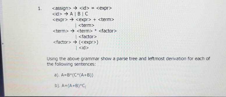 Solved 1. > = → ABC + → * | → () | Using | Chegg.com