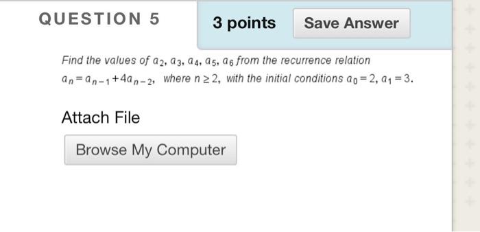 Solved QUESTION 5 3 points Save Answer Find the values of | Chegg.com