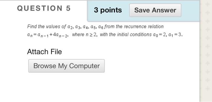 Solved QUESTION 5 3 Points Save Answer Find The Values Of | Chegg.com