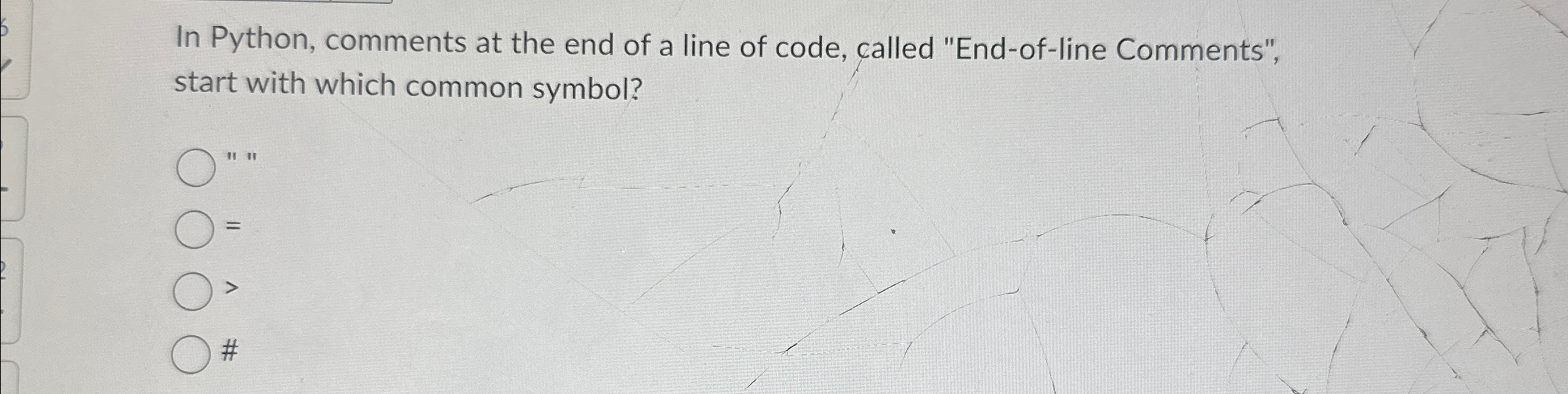 Solved In Python, comments at the end of a line of code, | Chegg.com