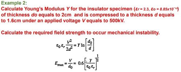 Solved Example 2: Calculate Young's Modulus Y for the | Chegg.com