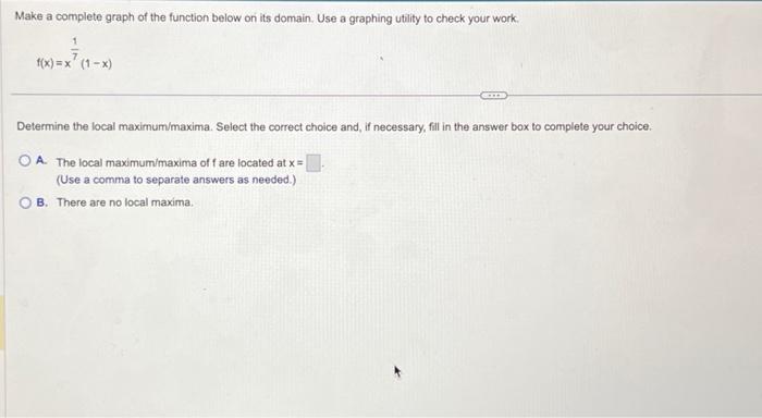 Solved Make a complete graph of the function below on its | Chegg.com
