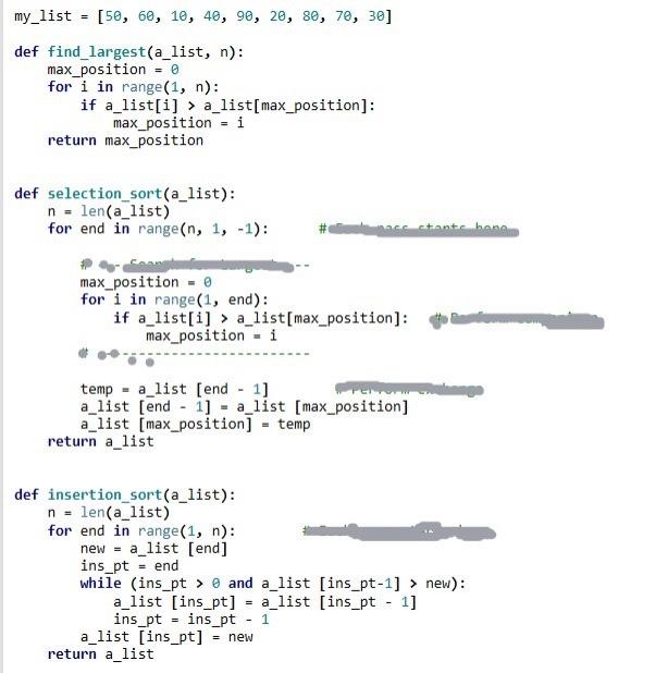 Solved a) Apply the Selection sort provided in the file | Chegg.com