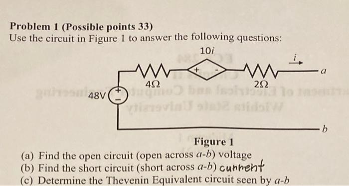 Solved Problem 1 (Possible Points 33) Use The Circuit In | Chegg.com