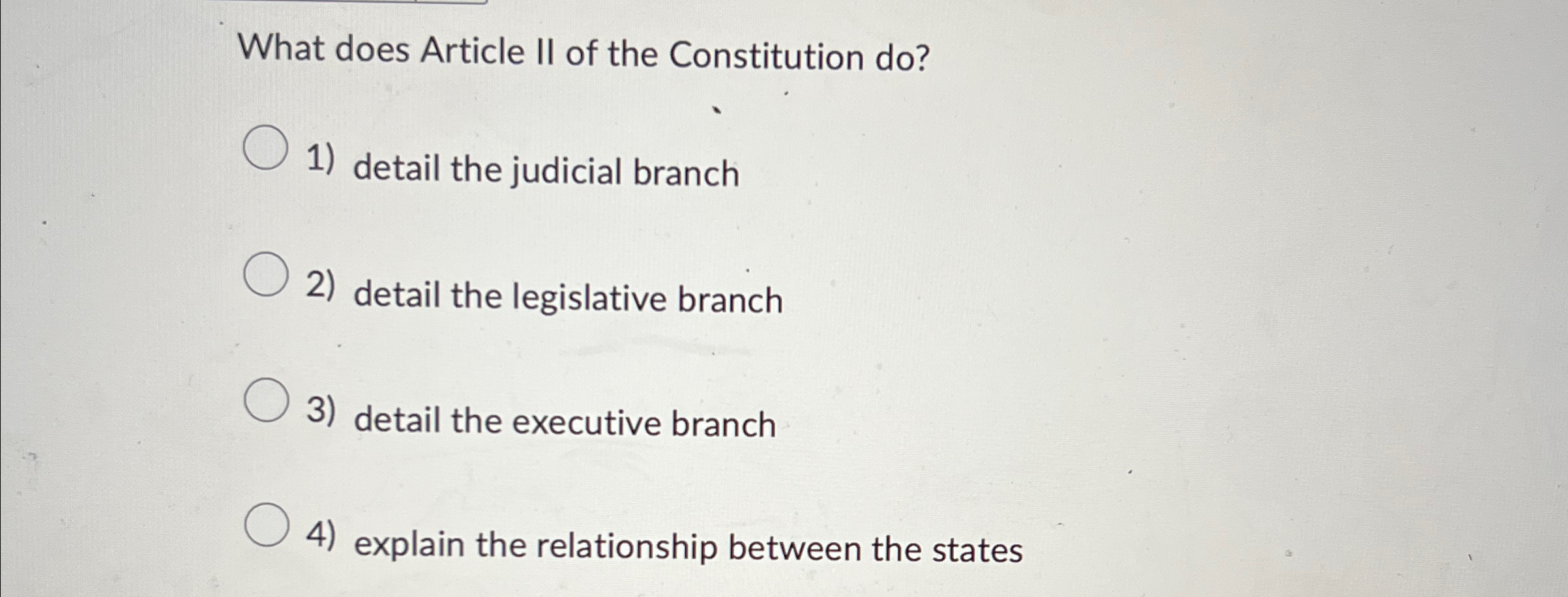 what branch of government is covered in article ii of the constitution