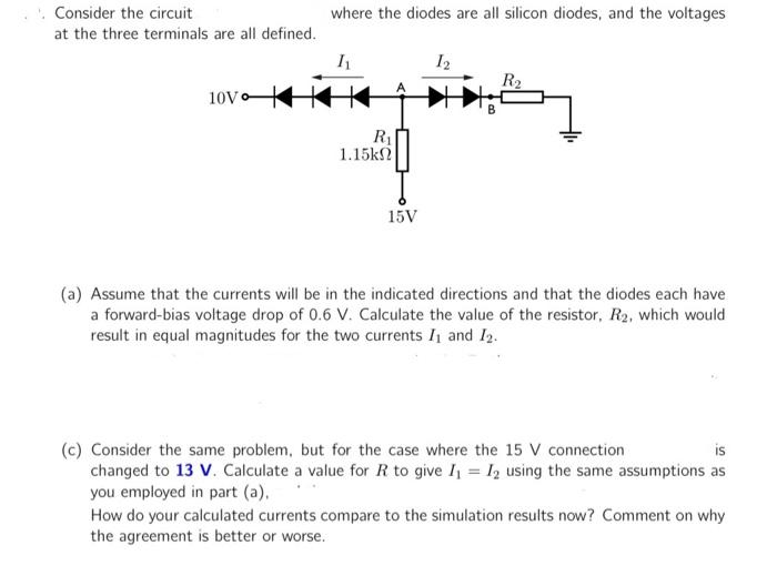 Solved Consider the circuit where the diodes are all silicon | Chegg.com