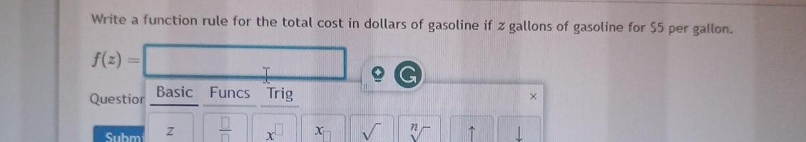 Solved Write a function rule for the total cost in dollars | Chegg.com