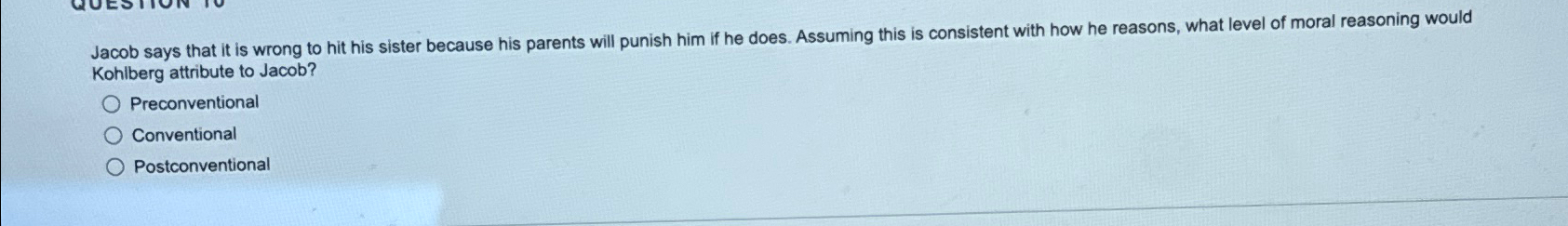 Solved Jacob says that it is wrong to hit his sister because | Chegg.com