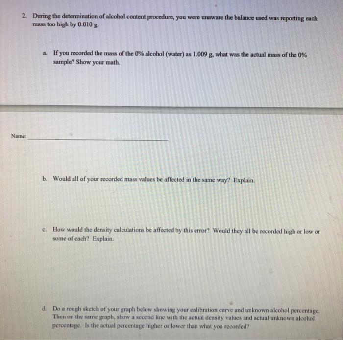 Solved 1. Calculate the density of the solution to the | Chegg.com