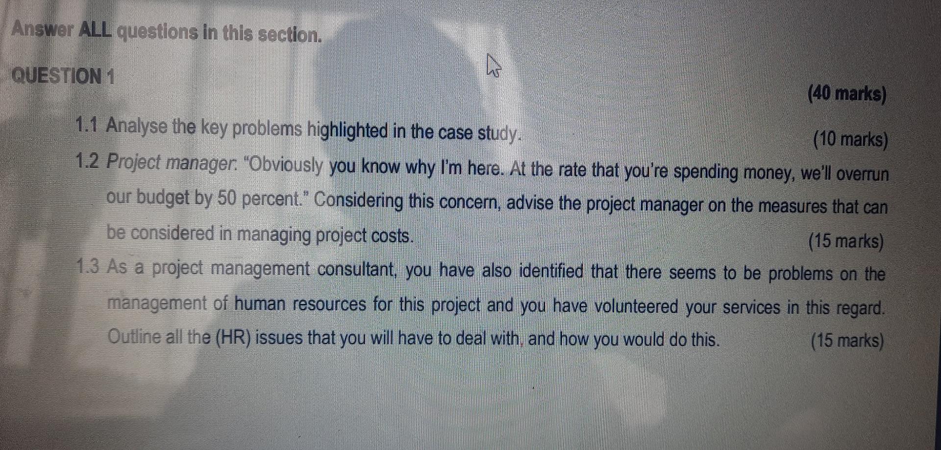 Solved Answer ALL questions in this section. QUESTION 1 (40 | Chegg.com