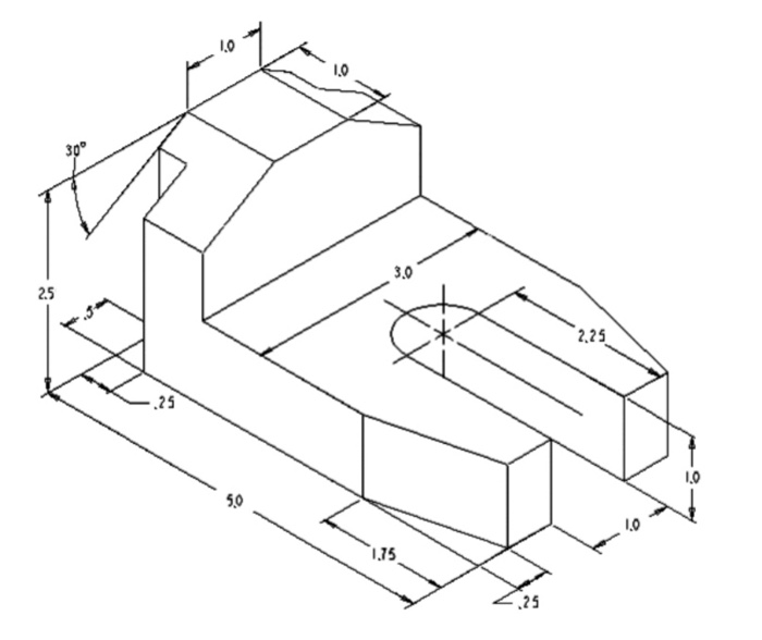 Solved Draw the top, front, and right side view of the | Chegg.com