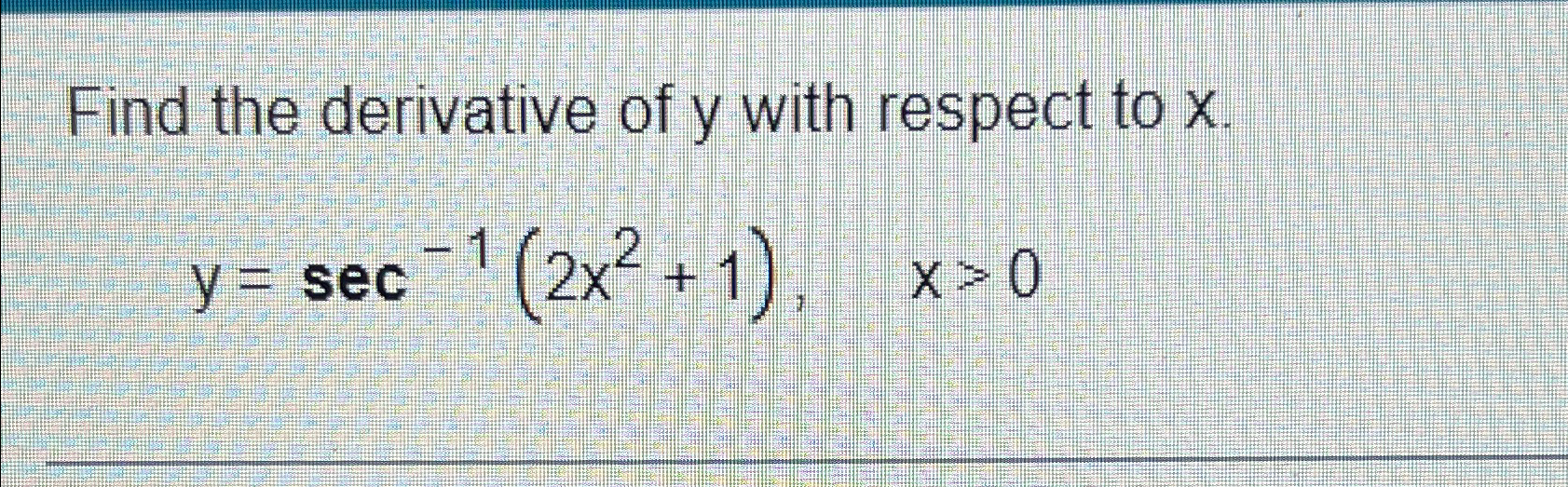 derivative of y 1 2 with respect to x