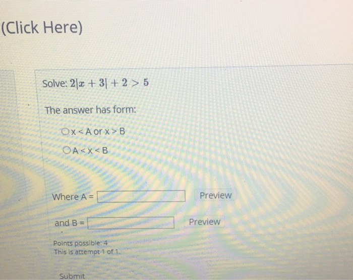 Solved (Click Here) Solve: 2 2 + 3 + 2 > 5 The answer has | Chegg.com